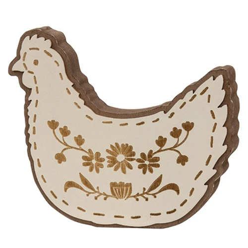 Chicken Laser Cut Layered Wooden Sitter Sign - Image 2