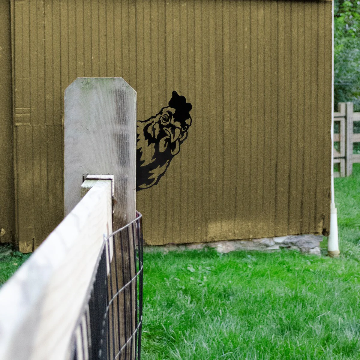 Chicken Metal Outdoor Art 8" H - Image 2