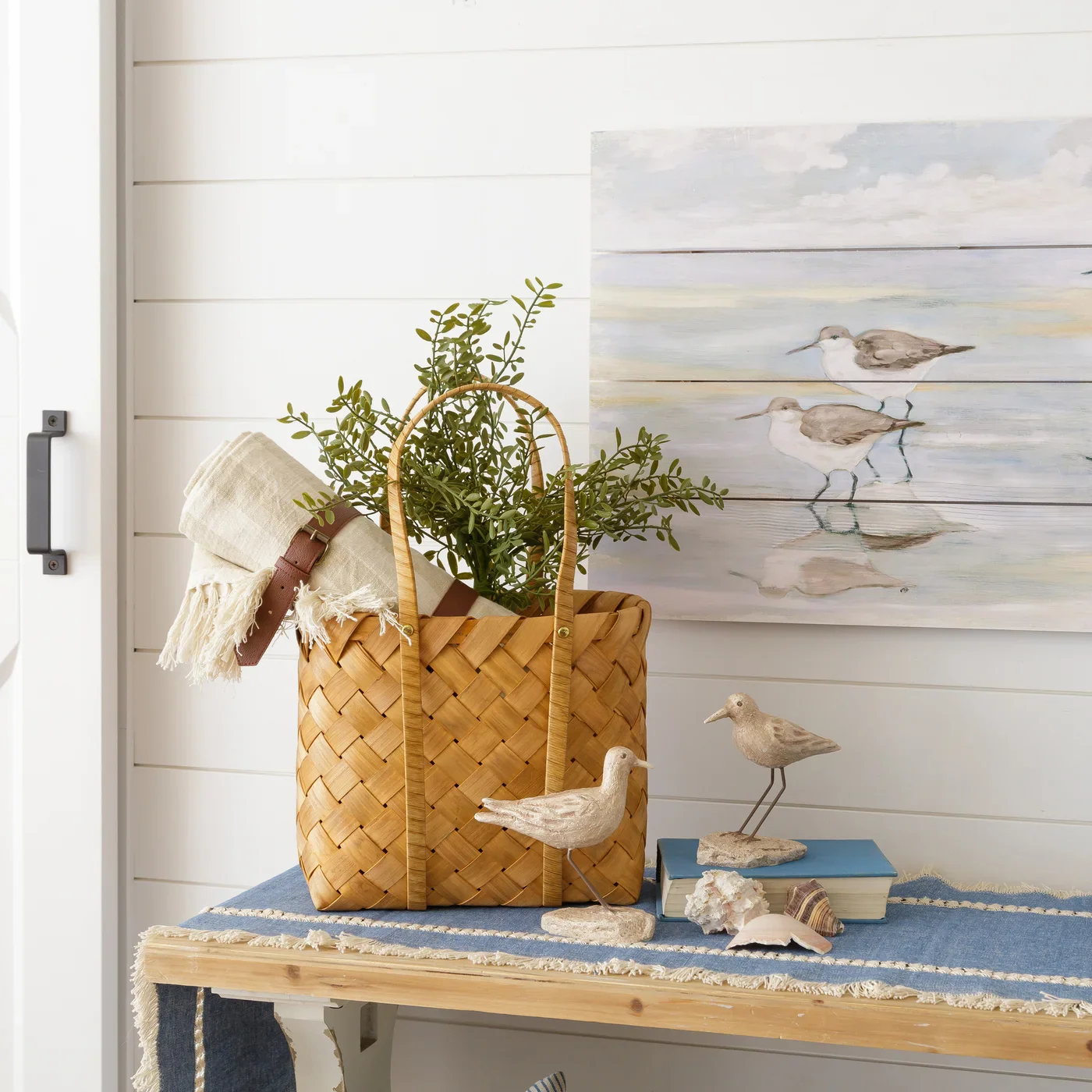 Chipwood Tote Baskets with Handles Set - Image 3