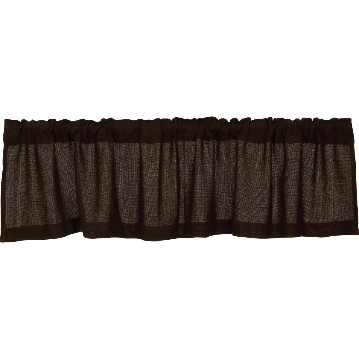 Chocolate Brown Burlap Valance 16" x 72" - Image 3