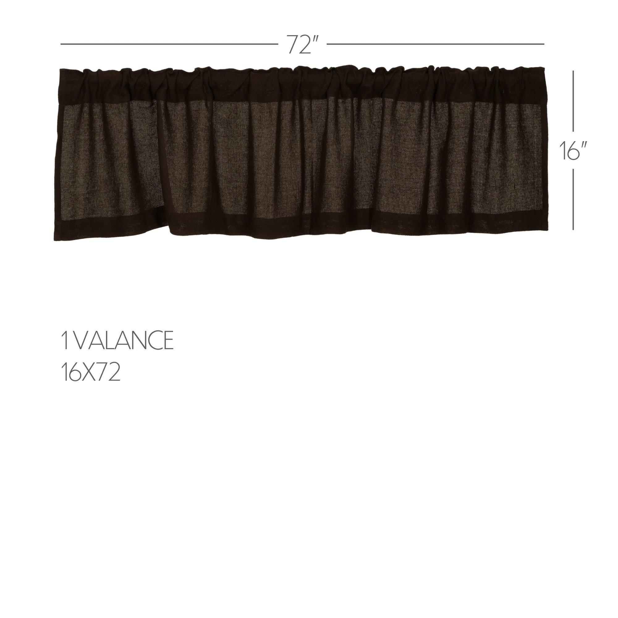 Chocolate Brown Burlap Valance 16" x 72" - Image 4