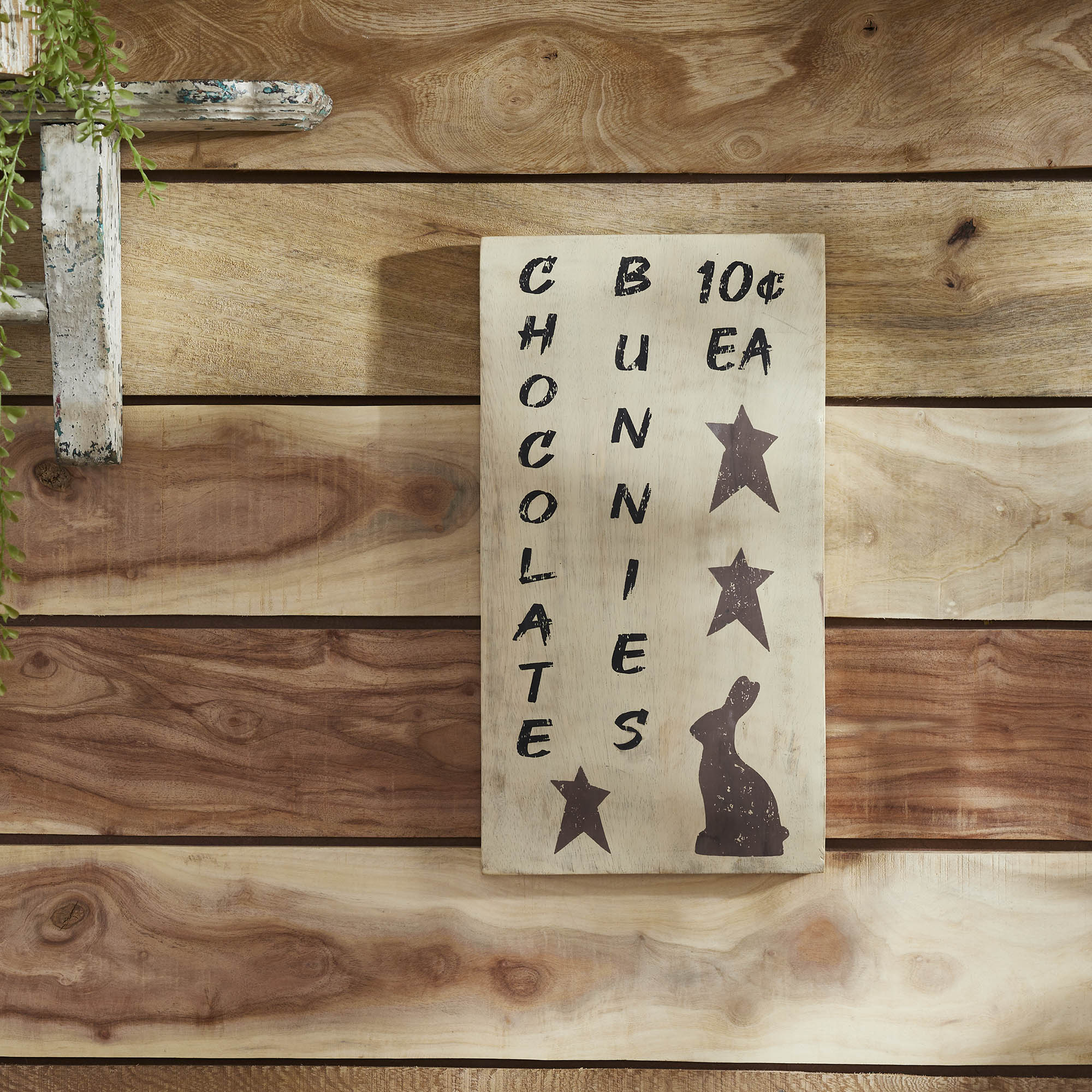 Chocolate Bunnies 15" Wooden Easter Sign