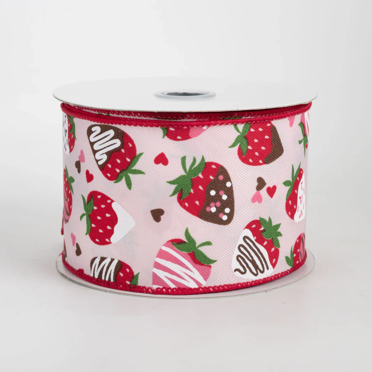 Chocolate Covered Strawberries Pale Pink Ribbon 2.5" x 10 yards - Image 2