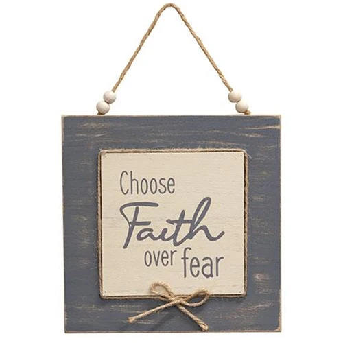 Choose Faith Over Fear 8" Layered Sign - Image 2