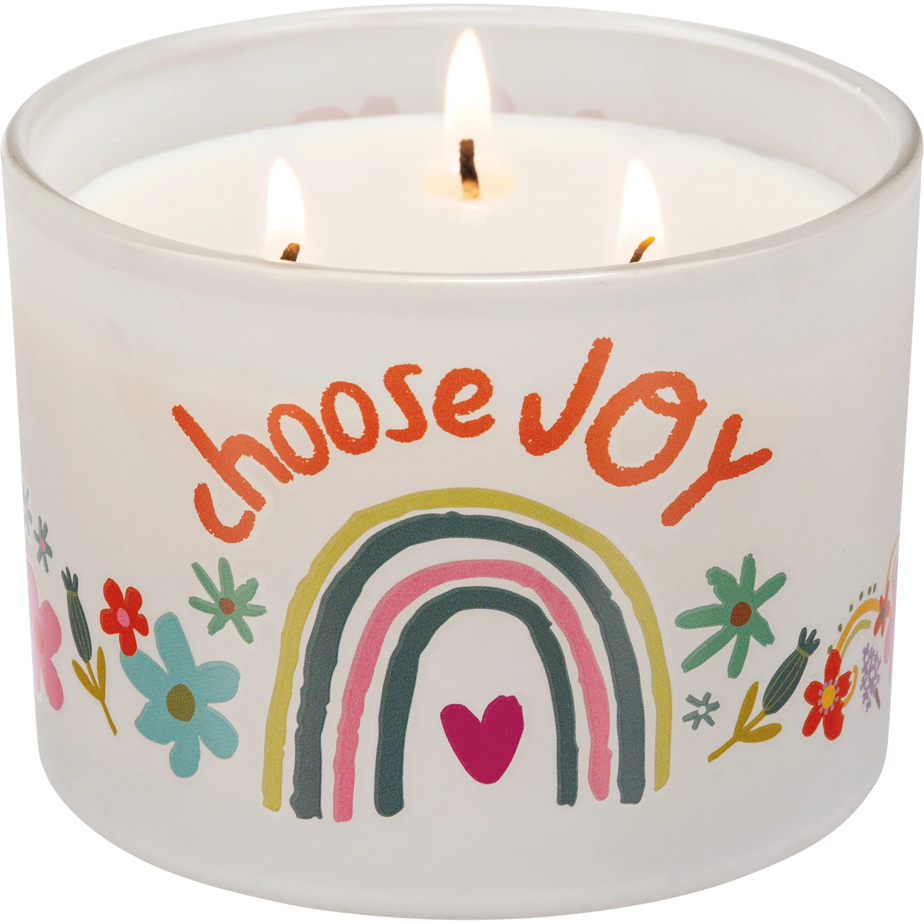 ๐ Choose Joy Rainbow and Flowers 14 oz Jar Candle
