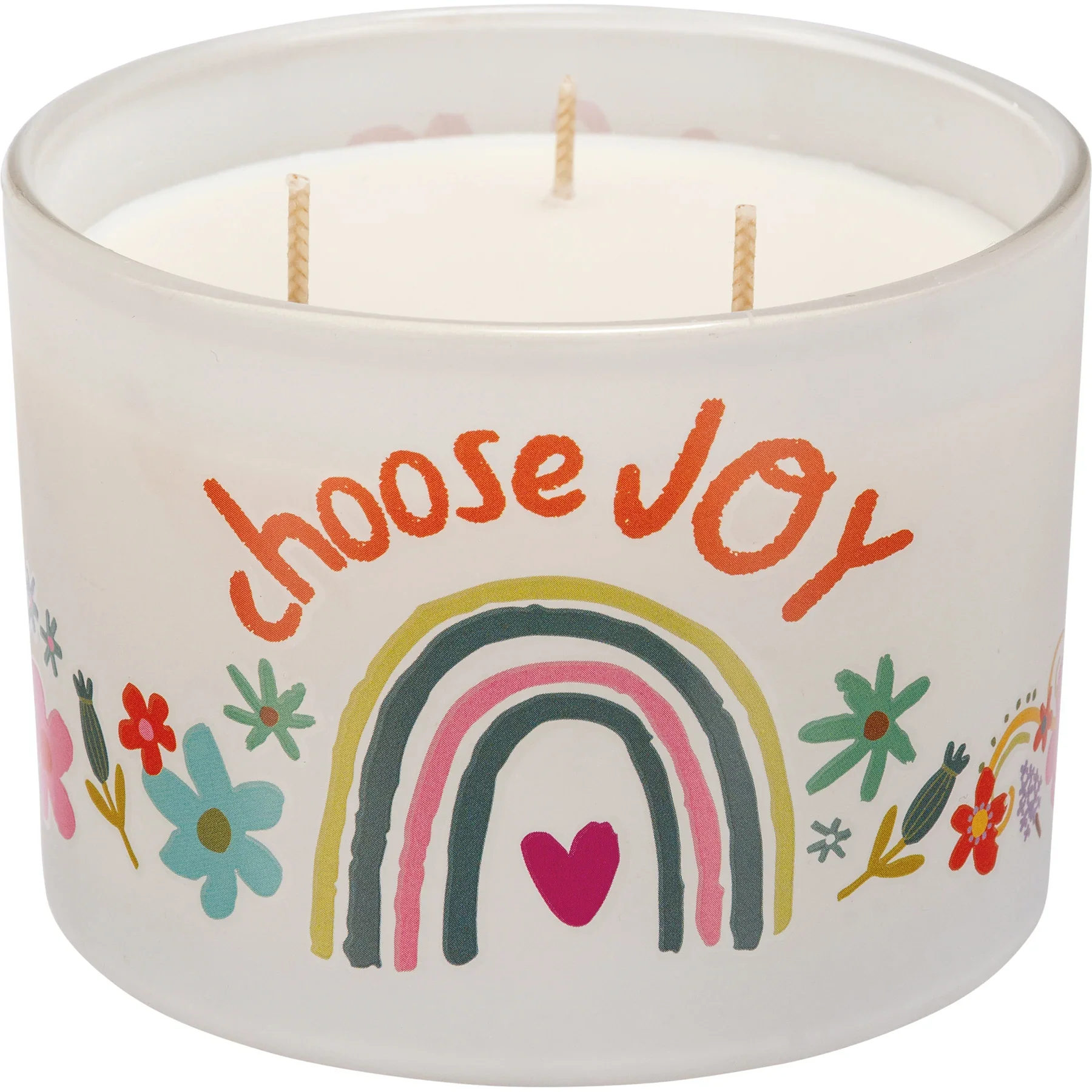๐ Choose Joy Rainbow and Flowers 14 oz Jar Candle - Image 2