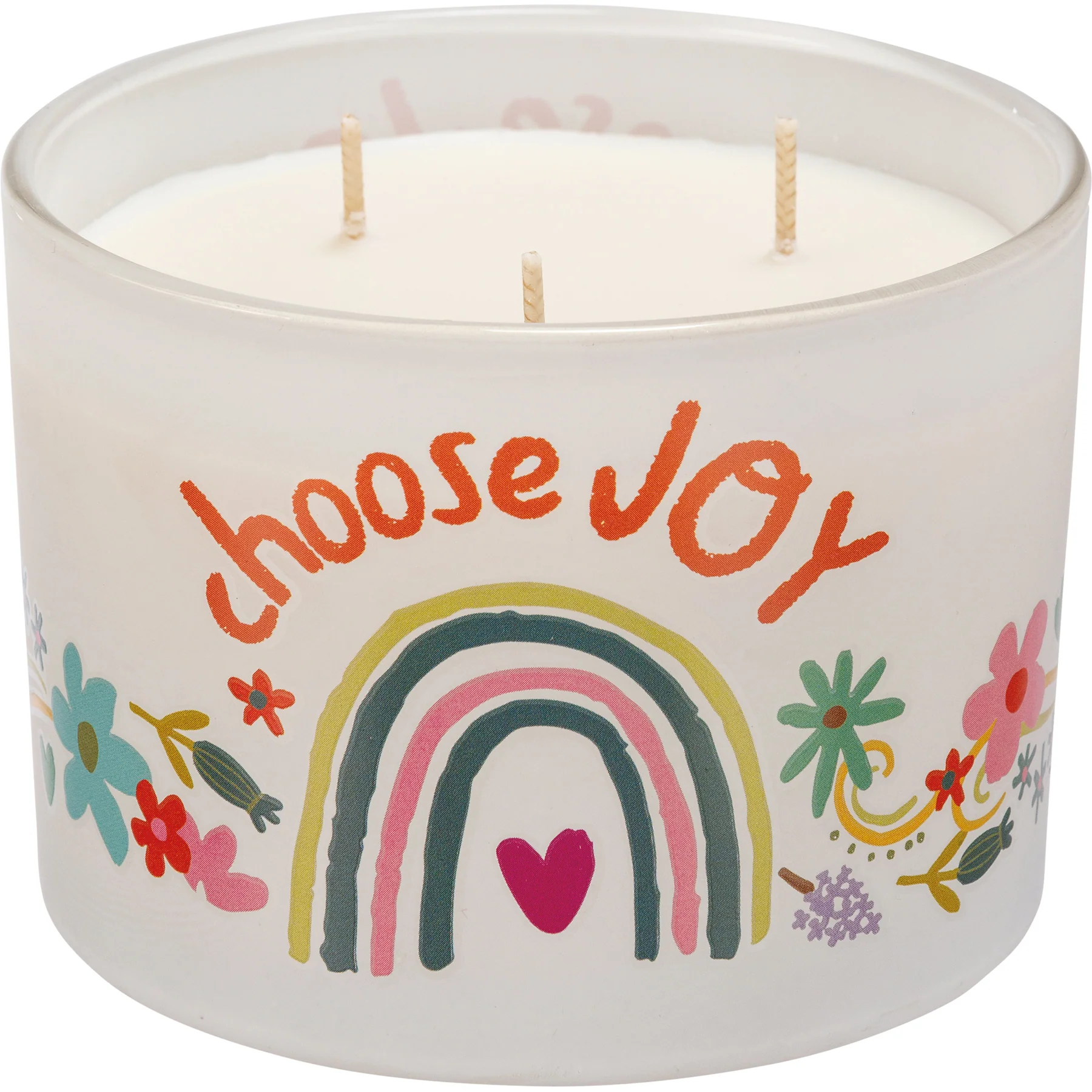 ๐ Choose Joy Rainbow and Flowers 14 oz Jar Candle - Image 4