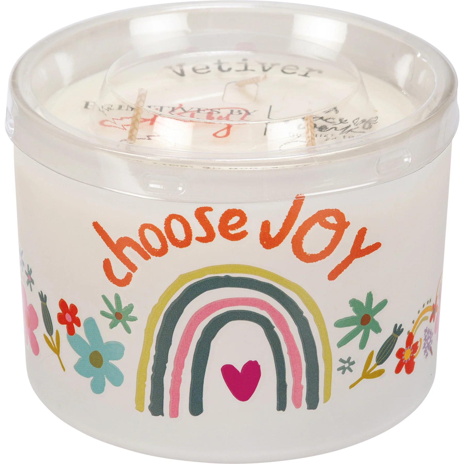๐ Choose Joy Rainbow and Flowers 14 oz Jar Candle - Image 6
