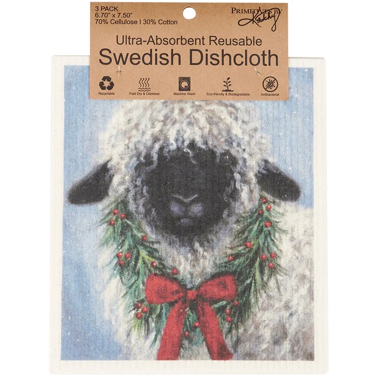 💙 Christmas Animal Swedish Dishcloth Set of 3 - Image 5