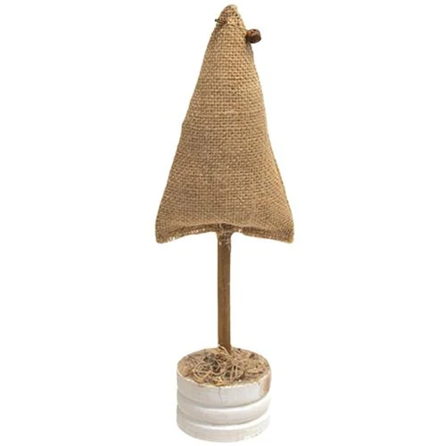๐ Christmas Burlap Tree on Base 12" H