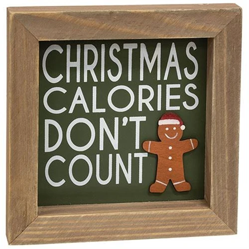 ๐ Christmas Calories Don't Count Gingerbread 6.26" Framed Sign - Image 2
