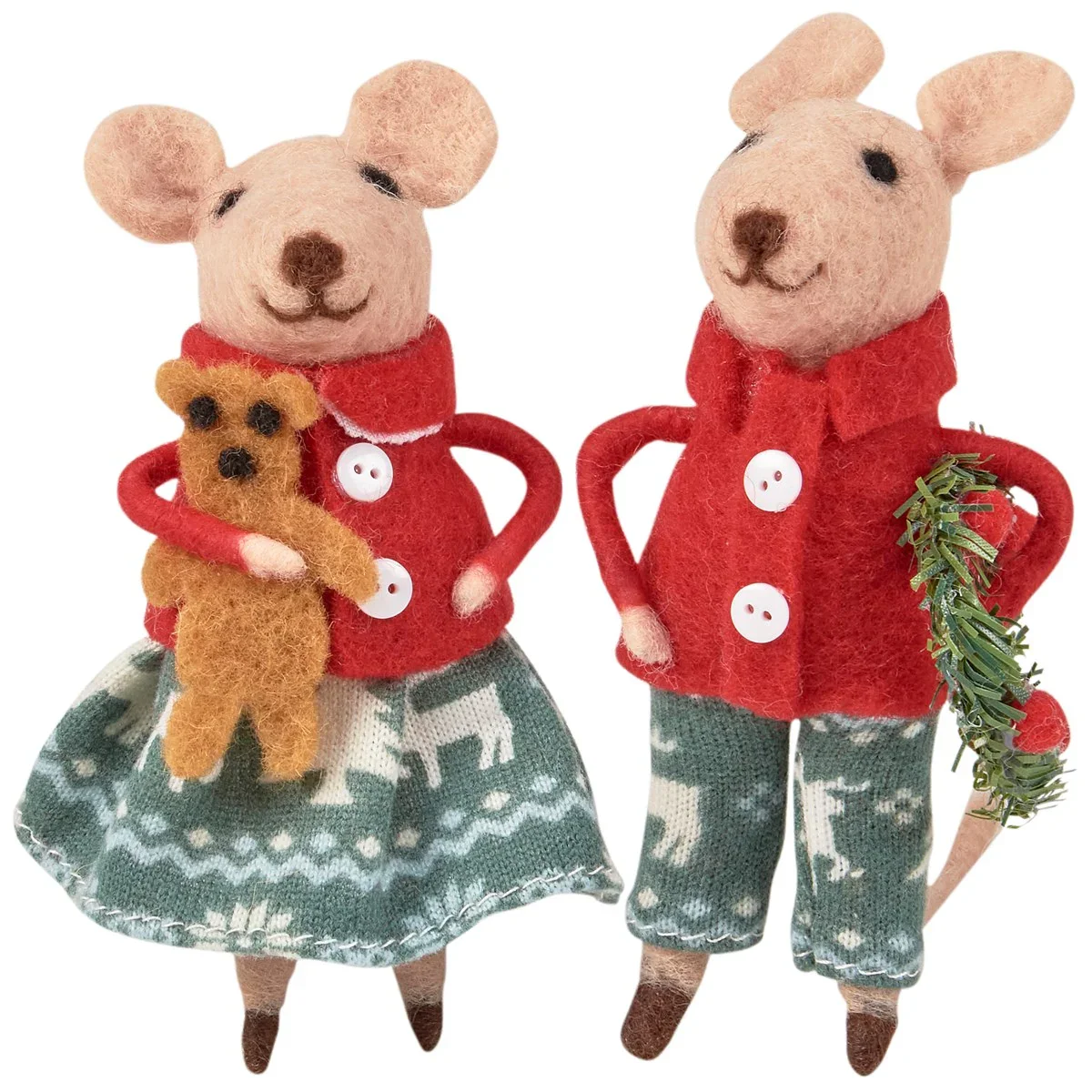 ๐ Christmas Day Mr & Mrs Mouse Felt Figures