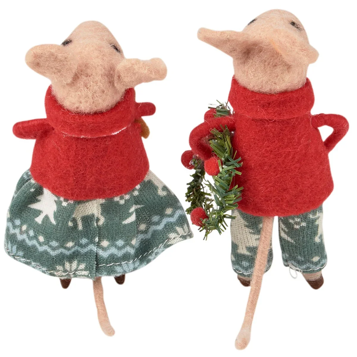๐ Christmas Day Mr & Mrs Mouse Felt Figures - Image 3