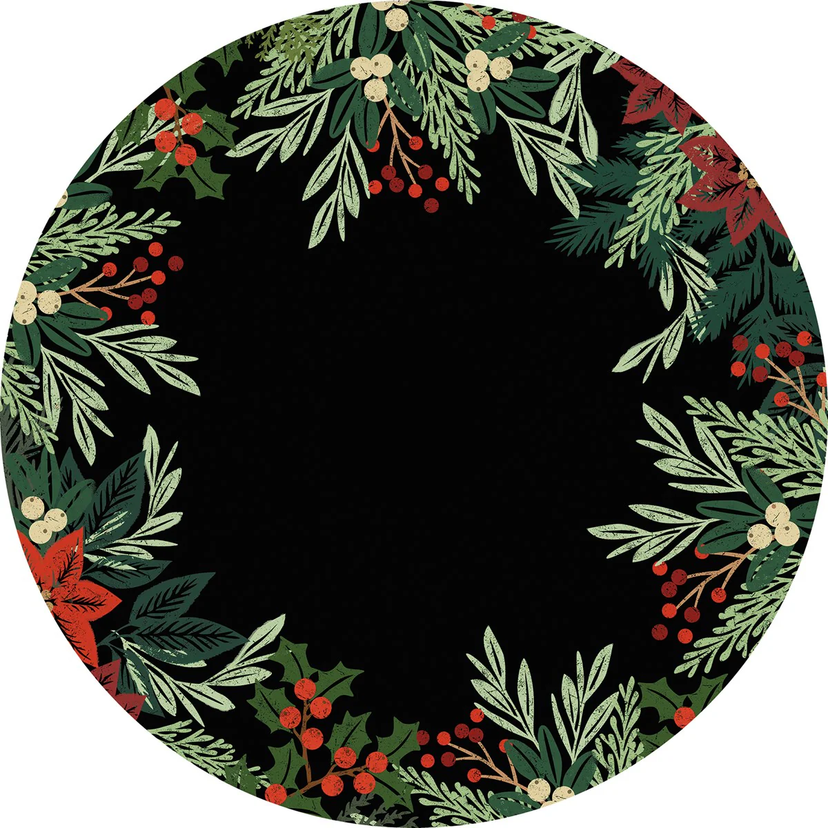 Christmas Greens Paper Placemat 16" diameter