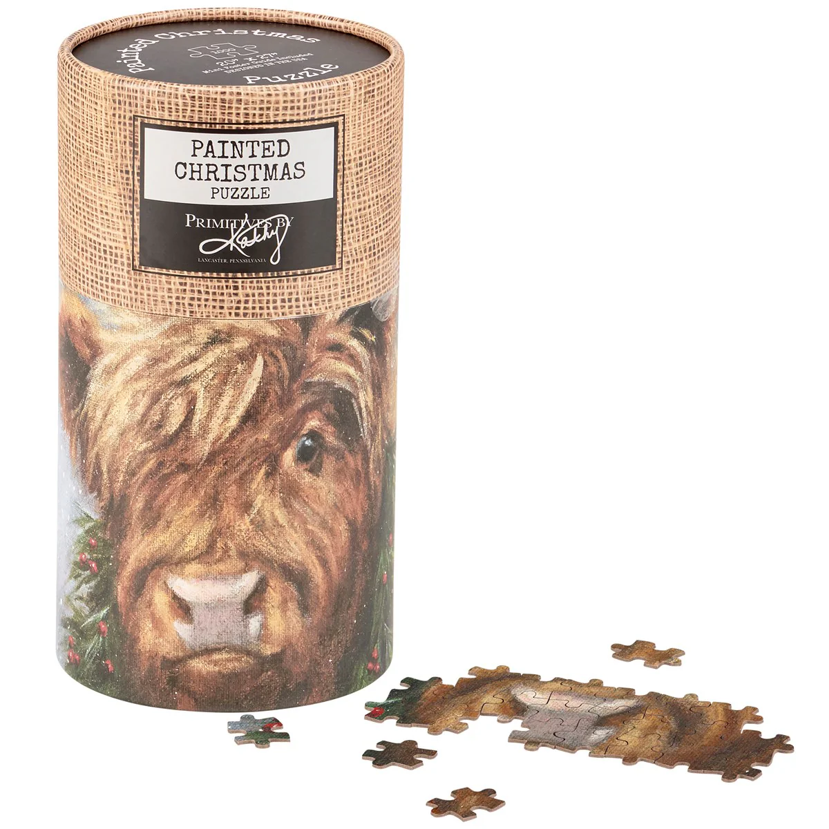 💙 Christmas Highland Cow 1000 Piece Jigsaw Puzzle - Image 2