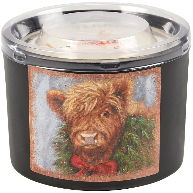 Christmas Highland Cow 14 oz Cinnamon Jar Candle - Image 6