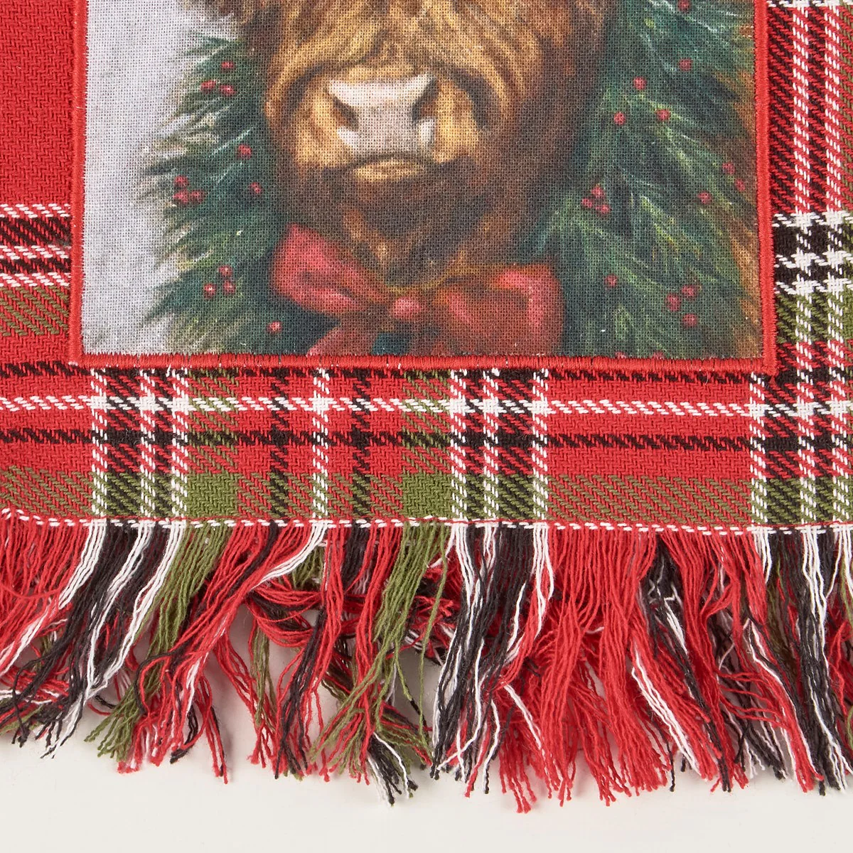 ๐ Christmas Highland Cow Plaid Kitchen Towel - Image 5