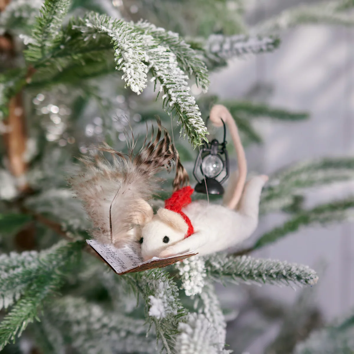 π Christmas Music Mouse Felt Critter Figure - Image 2