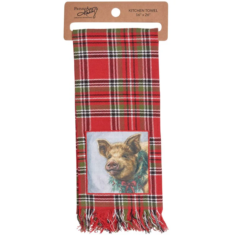 Christmas Pig Kitchen Towel