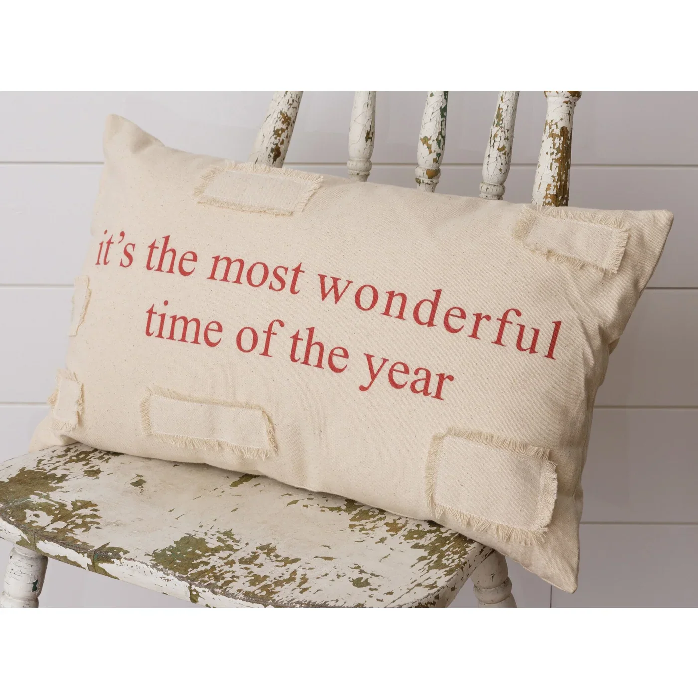 Christmas Pillow It's Most Wonderful Time of The Year 19" wide - Image 2