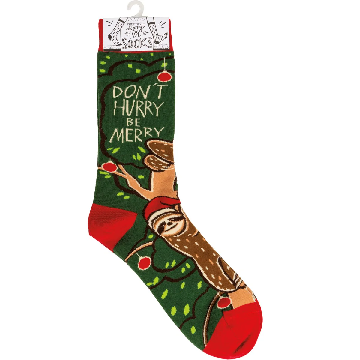 ๐ Christmas Sloth Don't Hurry Be Merry Novelty Socks - Image 3