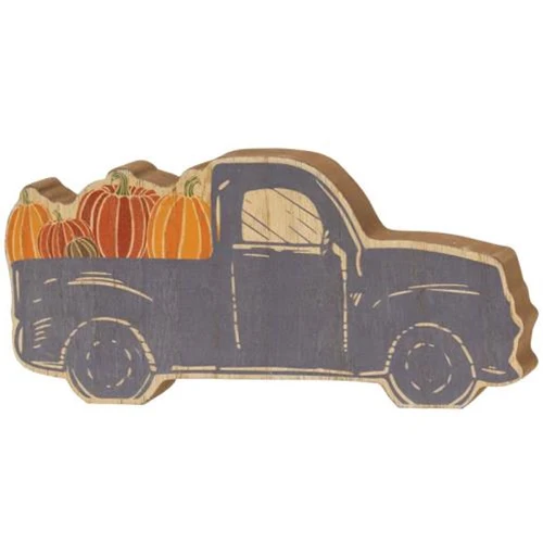 Chunky Blue Pumpkin Truck Shelf Sitter