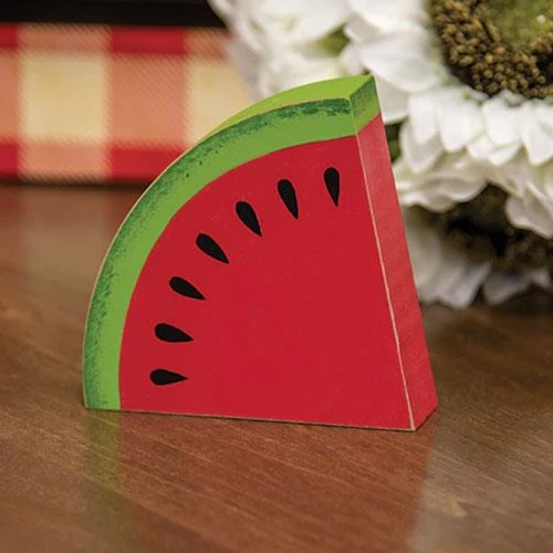 ๐ Chunky Watermelon Wedge Wooden Sitter