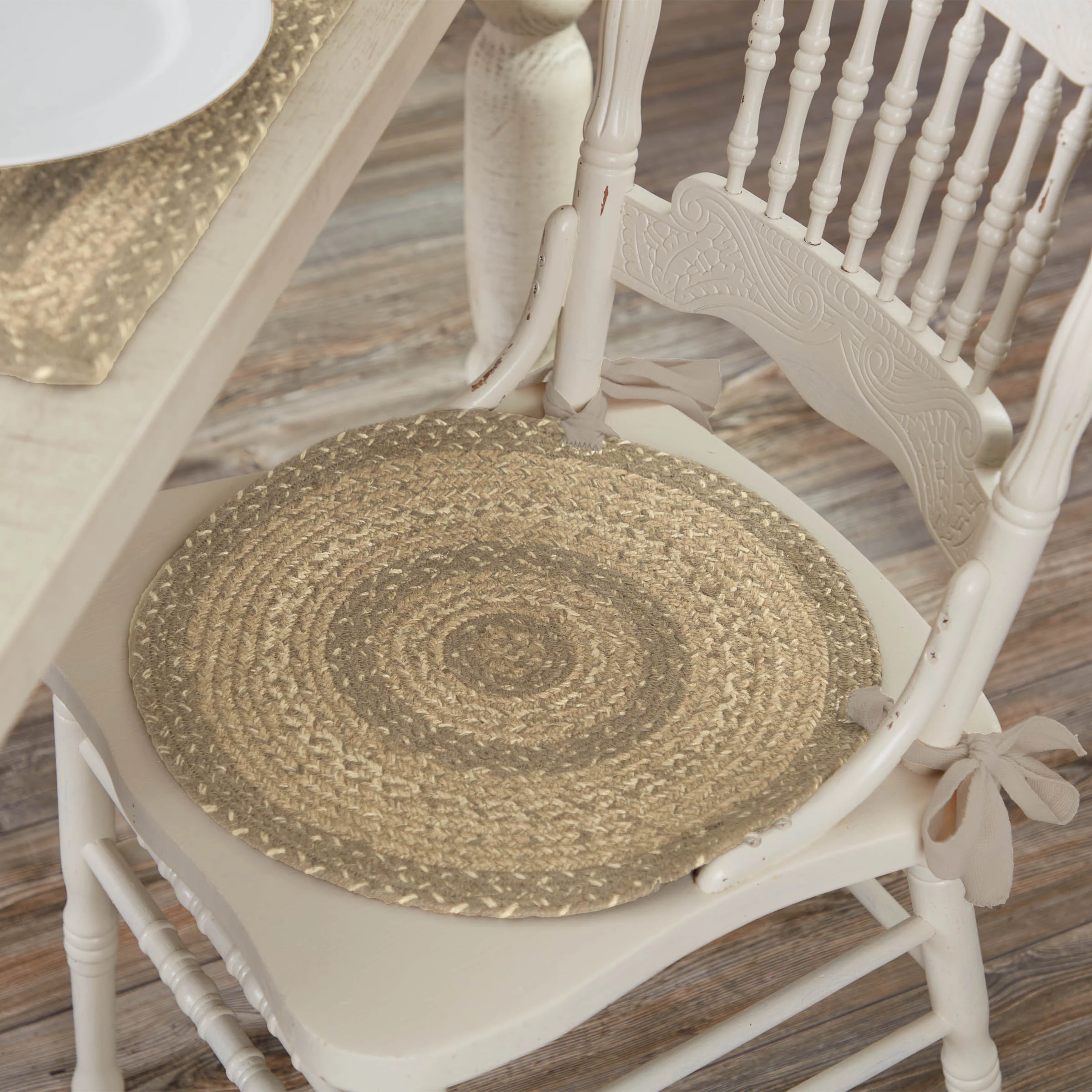 ๐ Cobblestone Jute Chair Pad 15 in