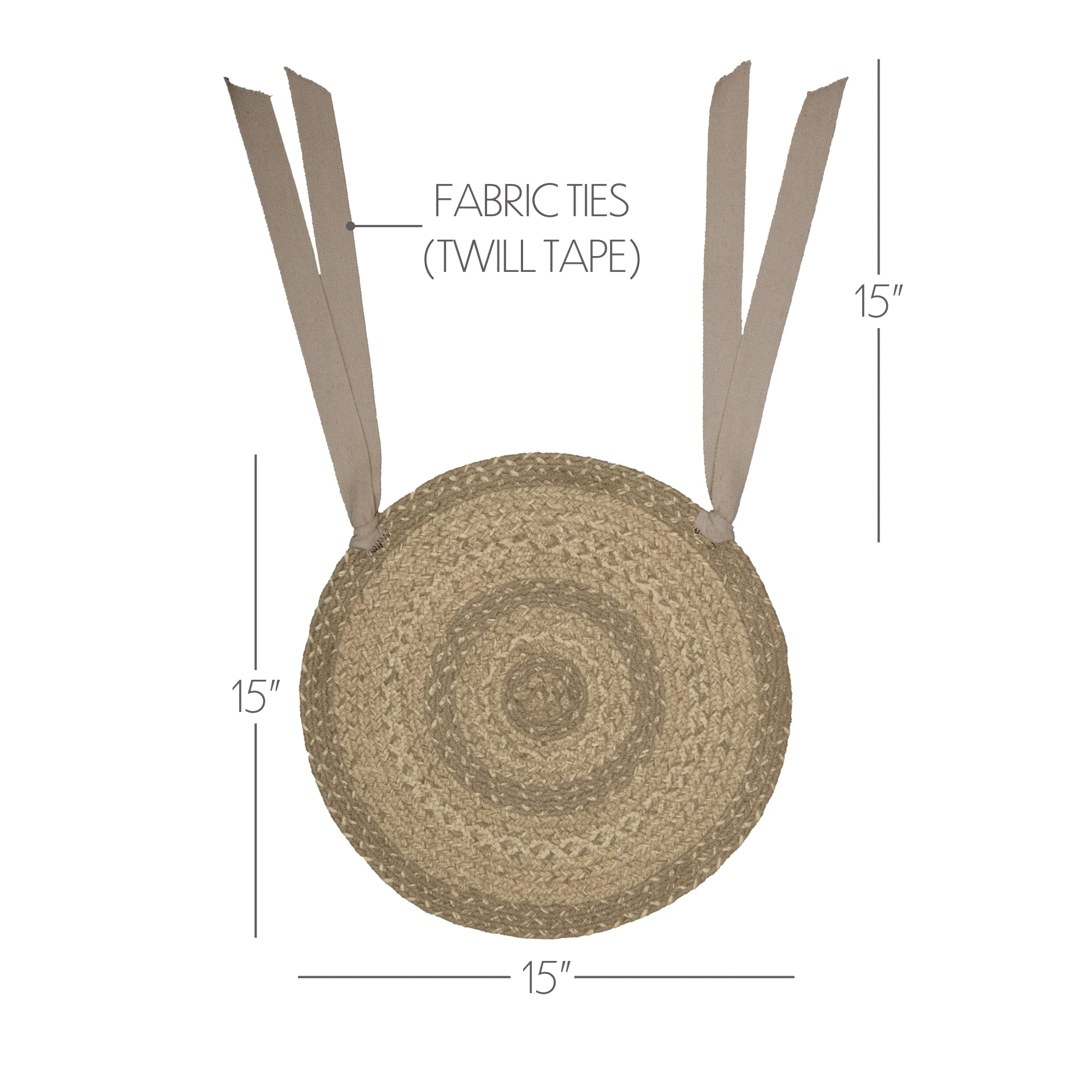 ๐ Cobblestone Jute Chair Pad 15 in - Image 4