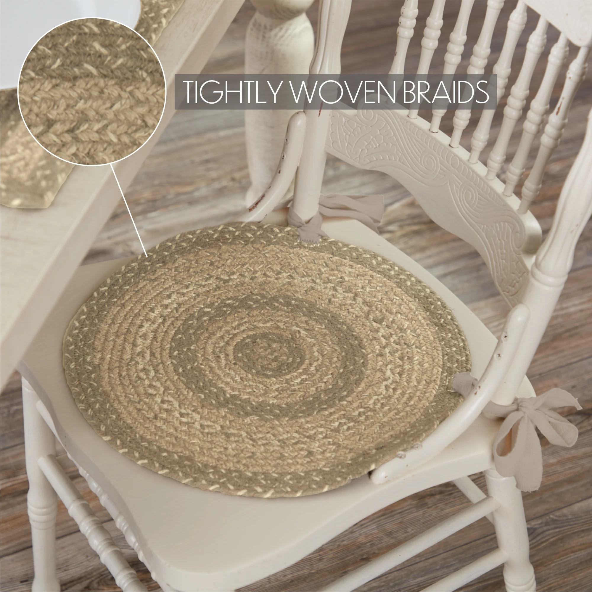 ๐ Cobblestone Jute Chair Pad 15 in - Image 5
