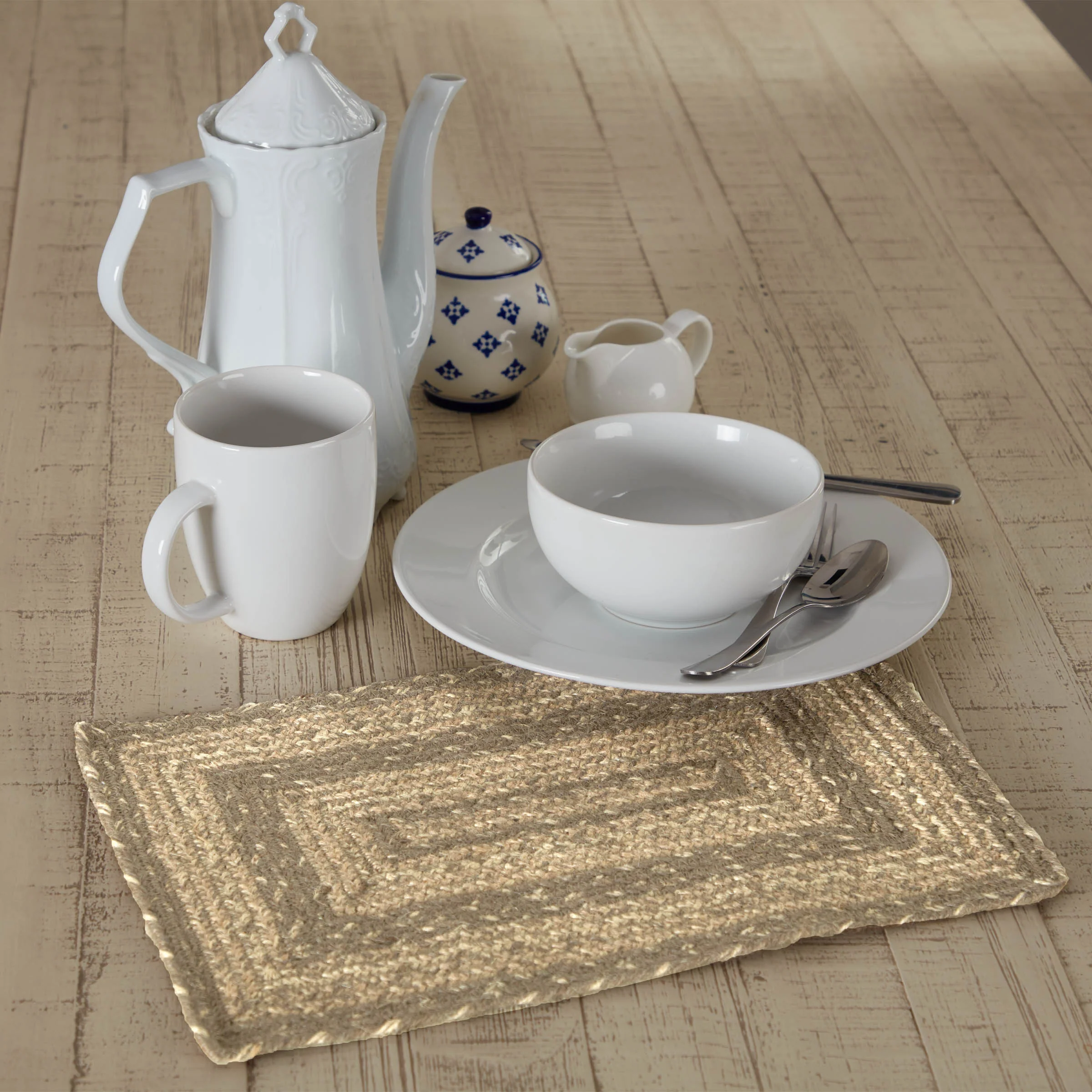 Cobblestone Jute Rectangle Placemat 10" x 15"