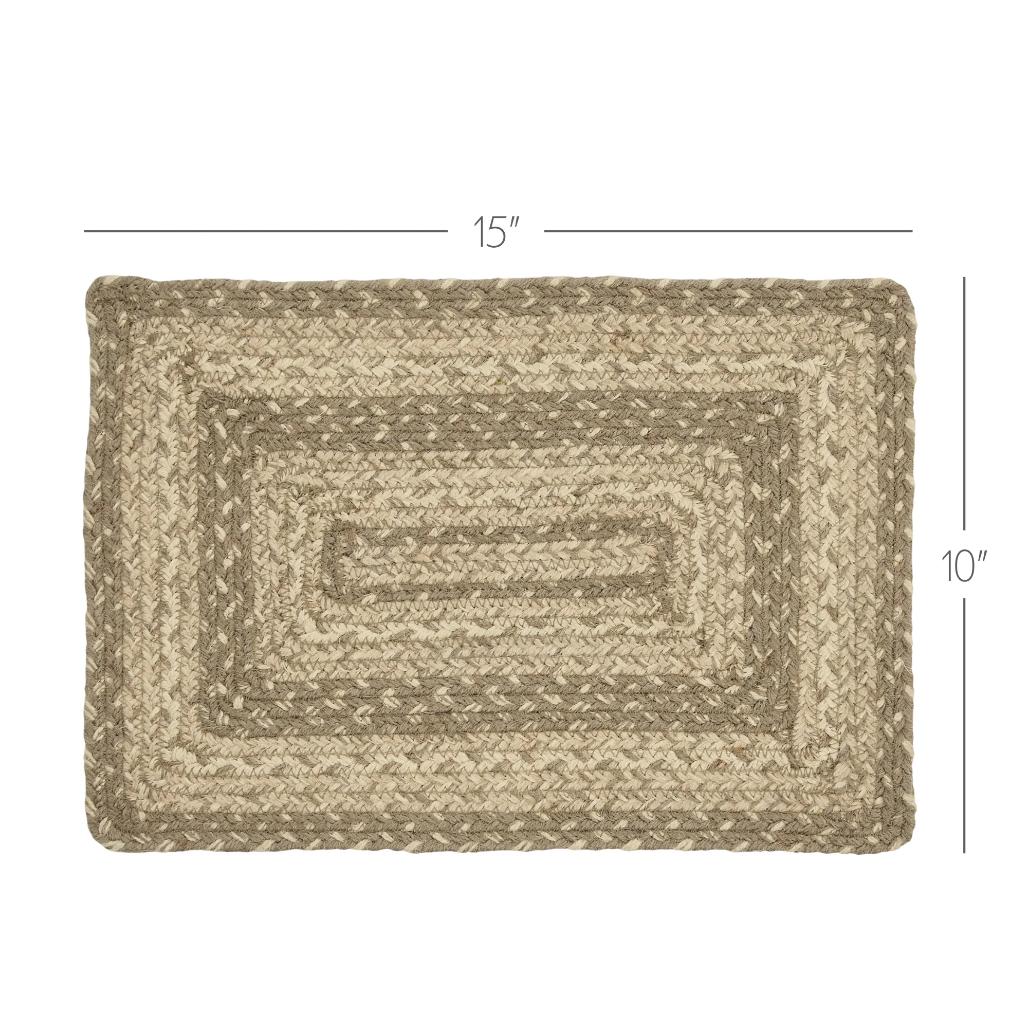 Cobblestone Jute Rectangle Placemat 10" x 15" - Image 3