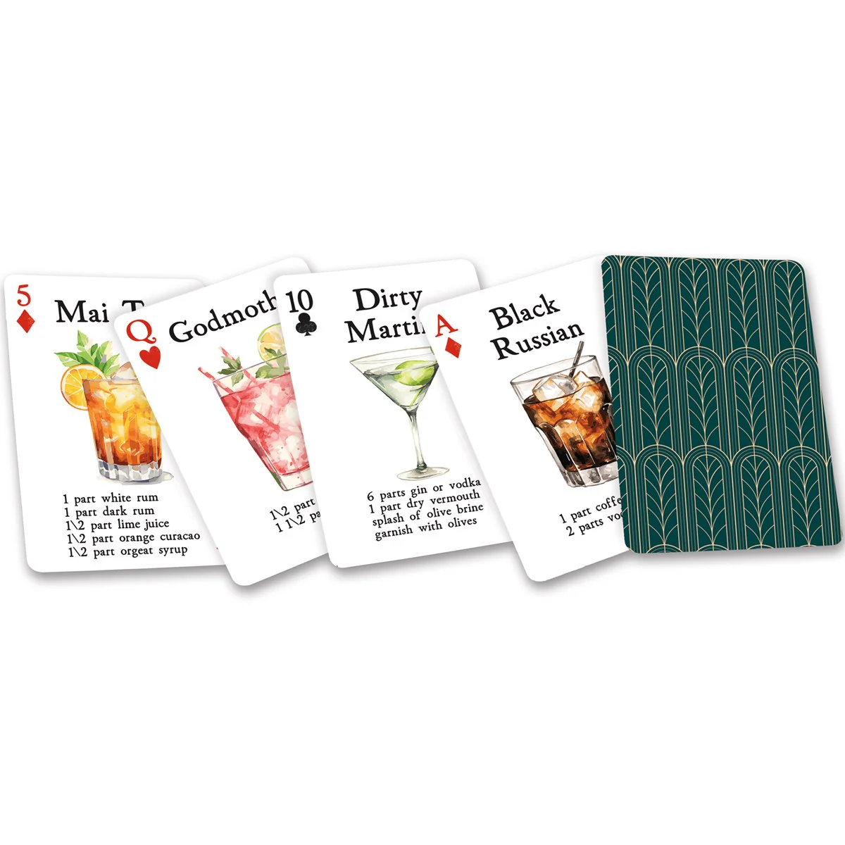 ๐ Cocktails with Recipes Playing Deck of Cards