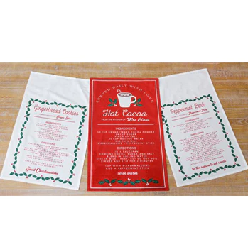 Cocoa Peppermint Bark and Gingerbread Tea Towels