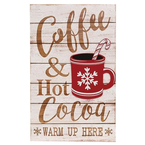 Coffee & Hot Cocoa Slat Look Sign 19" H - Image 2