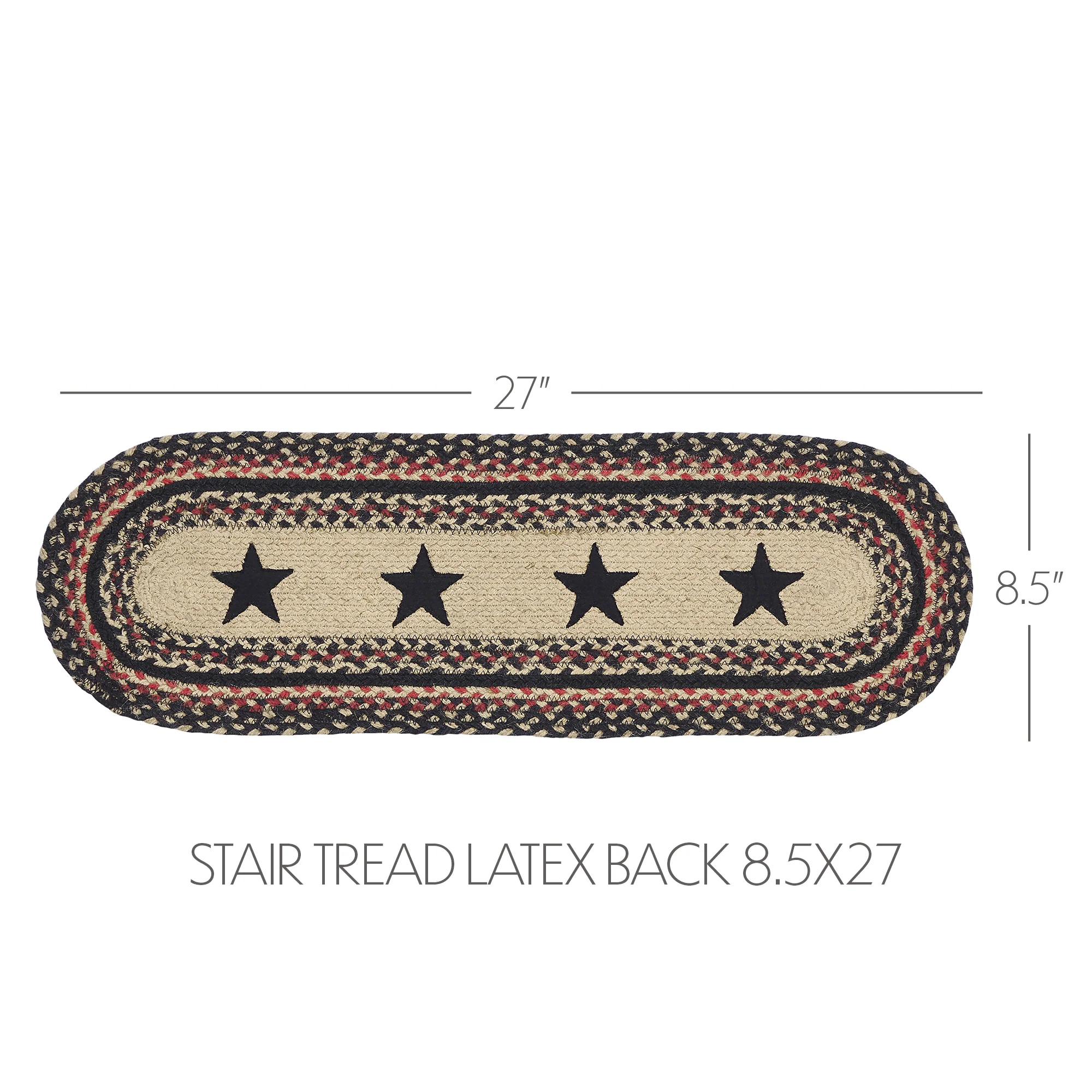 Colonial Star Jute Oval Stair Tread 8.5" x 27" - Image 3