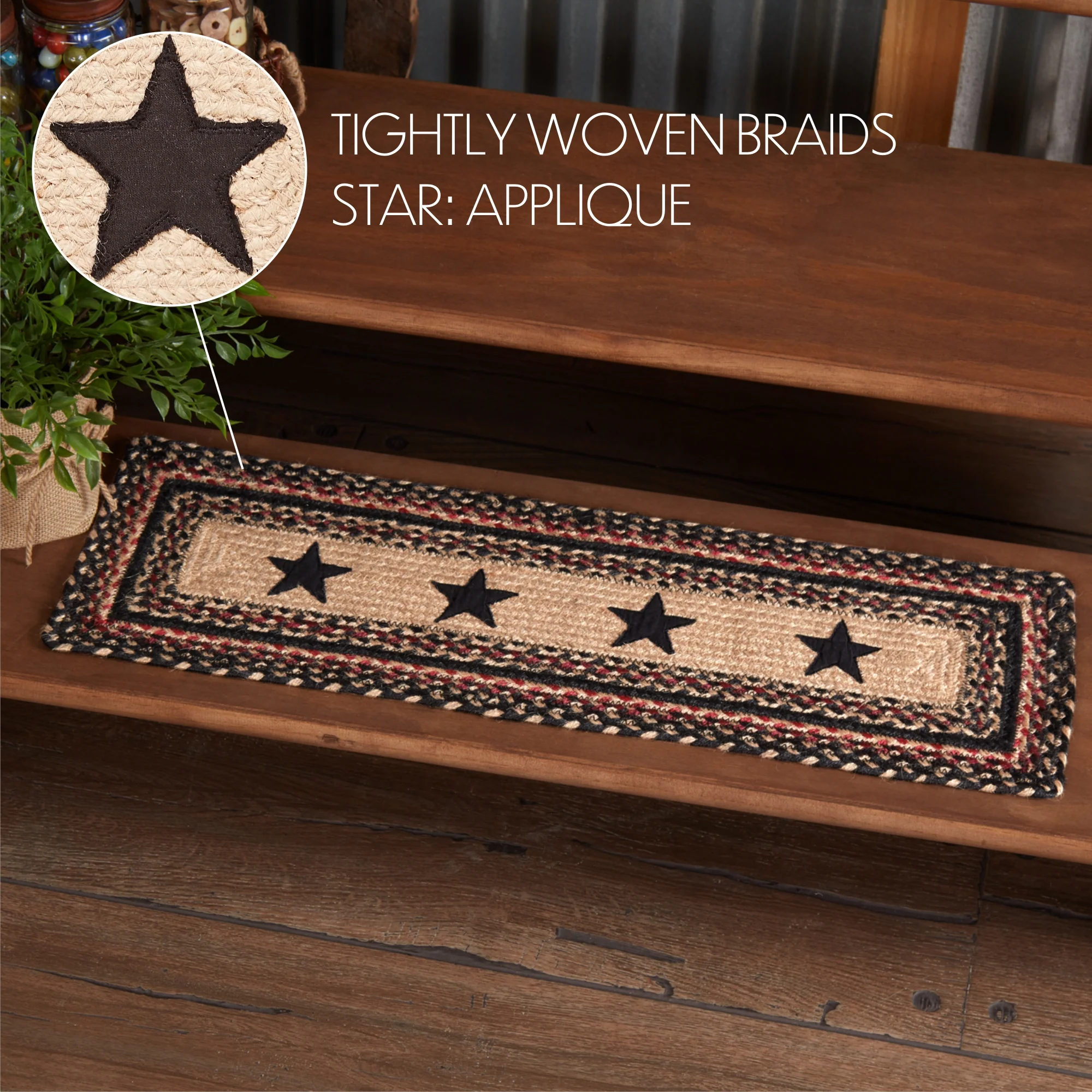 Colonial Star Jute Stair Tread 8.5'' x 27'' - Image 4