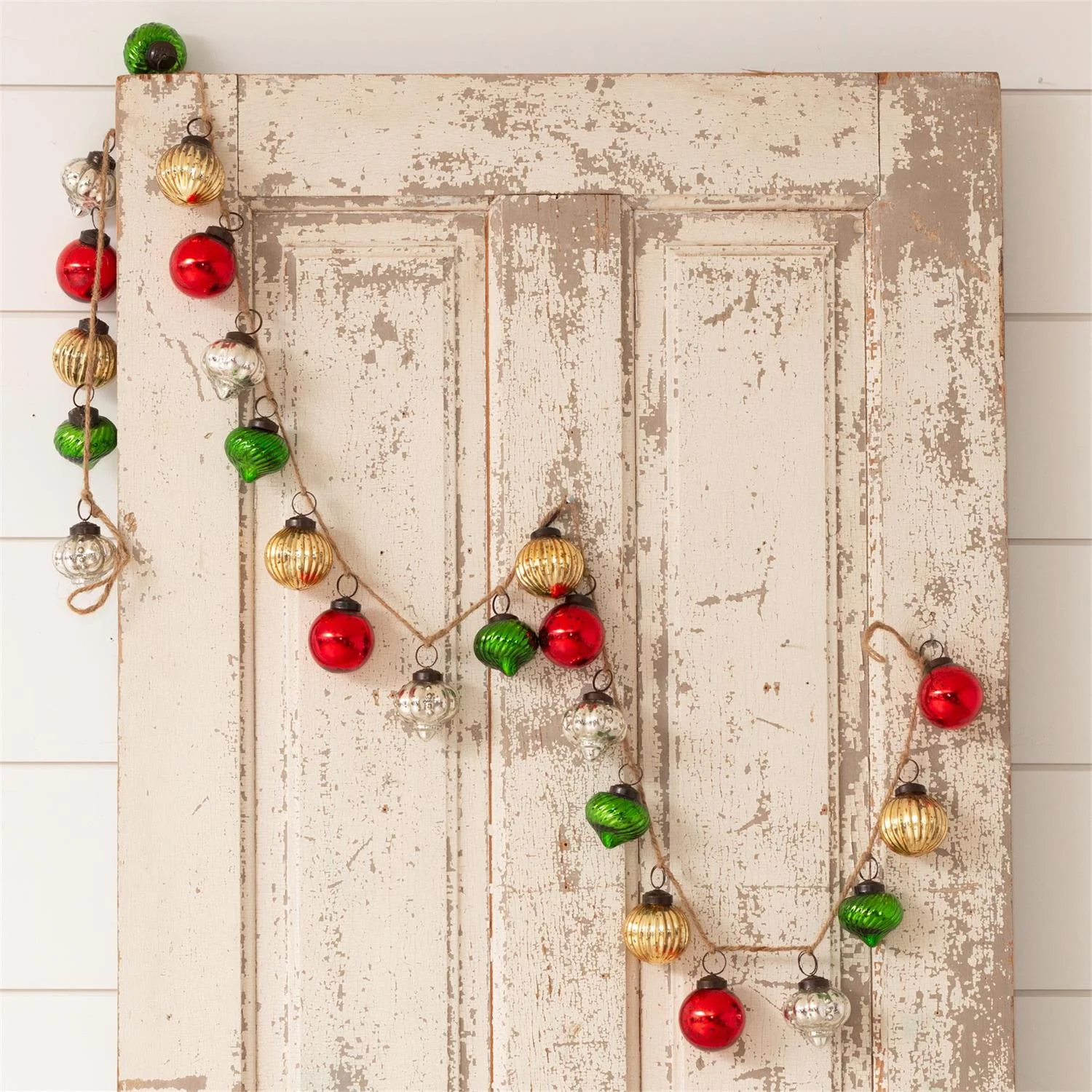 Colored Mercury Glass Ornament Garland - Image 3