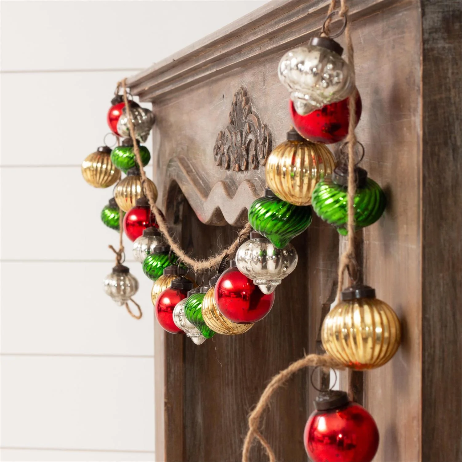 Colored Mercury Glass Ornament Garland - Image 4