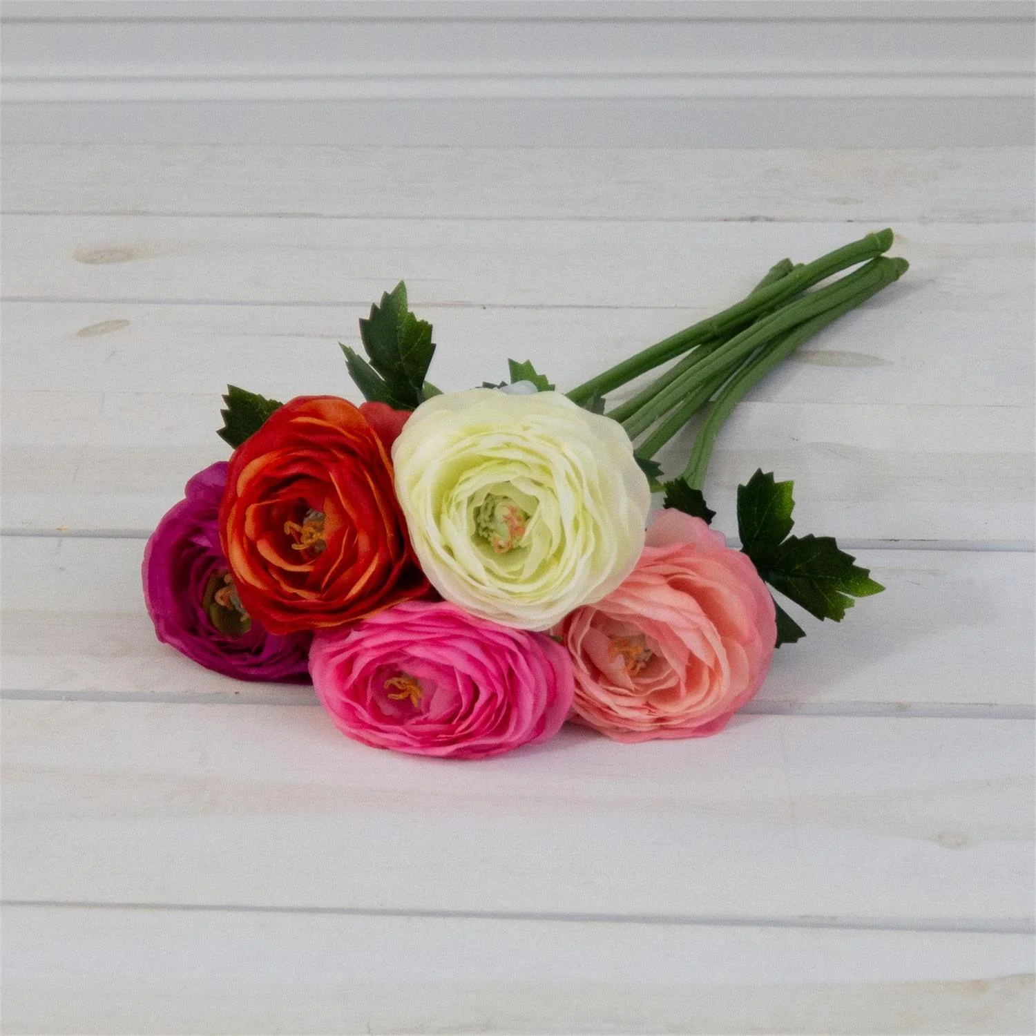 Colorful Blend Ranunculus 21" Faux Floral Stem