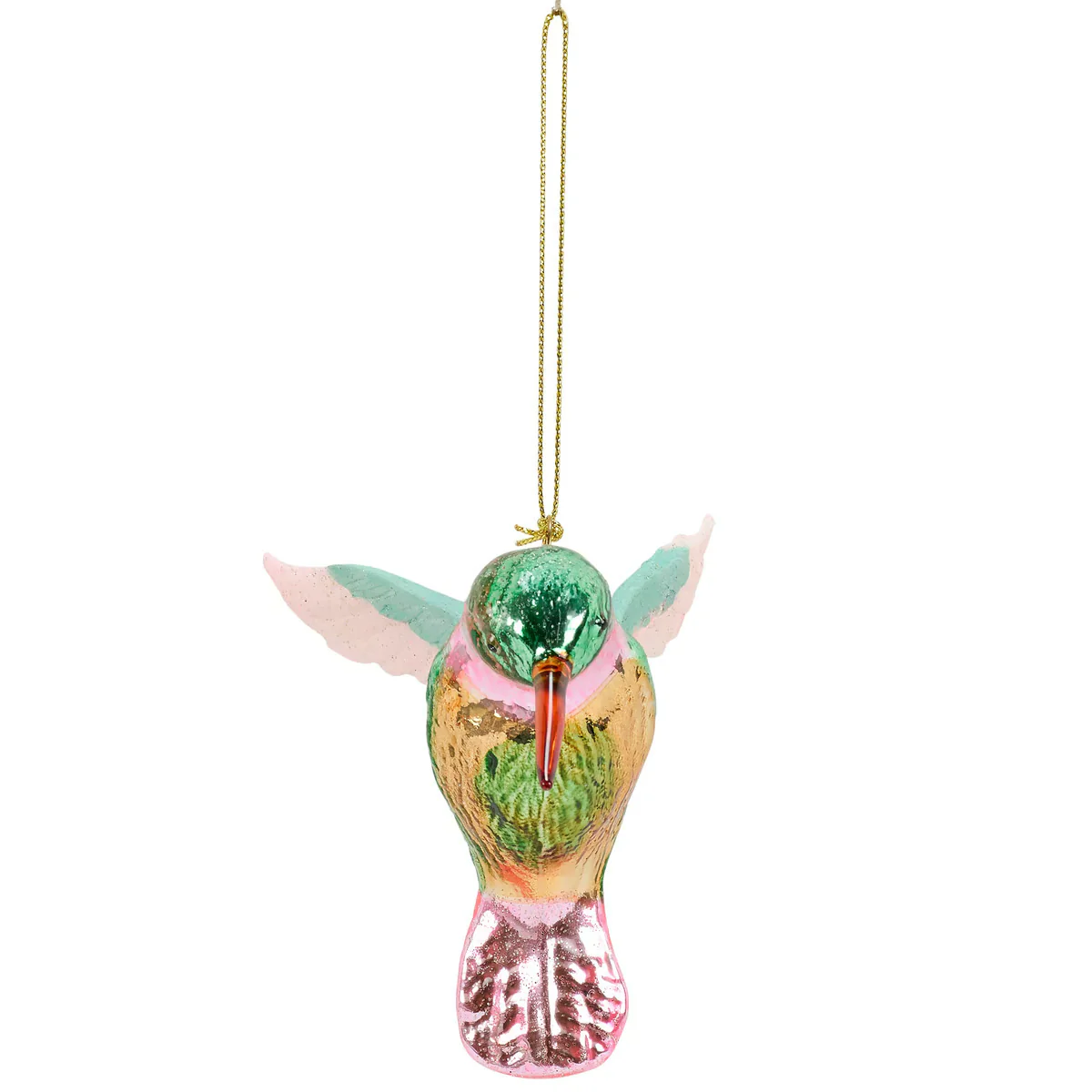Colorful Hummingbird Glass Ornament - Image 3