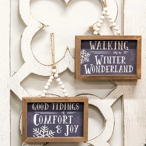 Comfort & Joy Winter Wonderland Frames w/Beaded Hangers