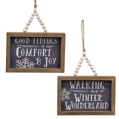 Comfort & Joy Winter Wonderland Frames w/Beaded Hangers - Image 2