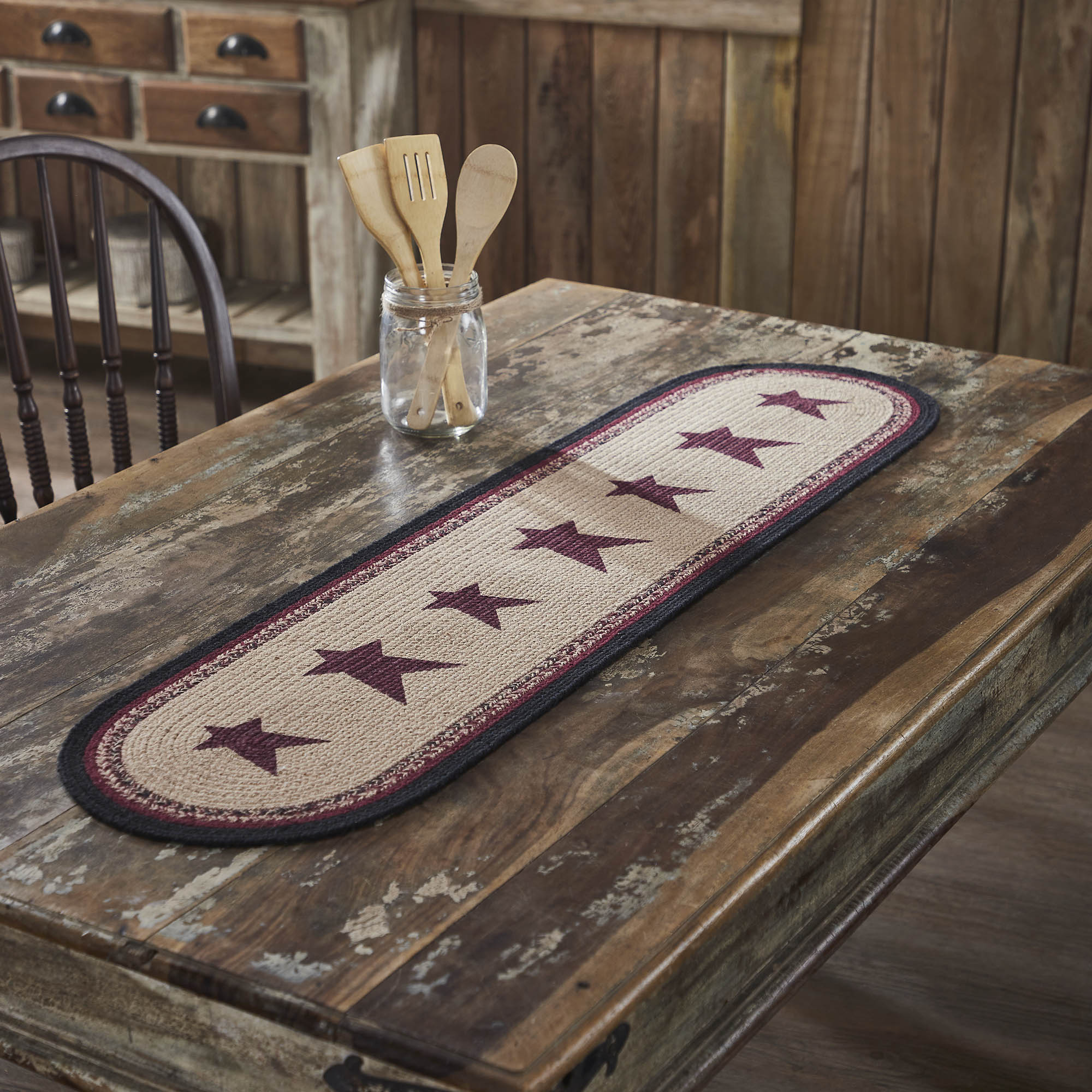 Connell Oval Stencil Stars 48" Table Runner