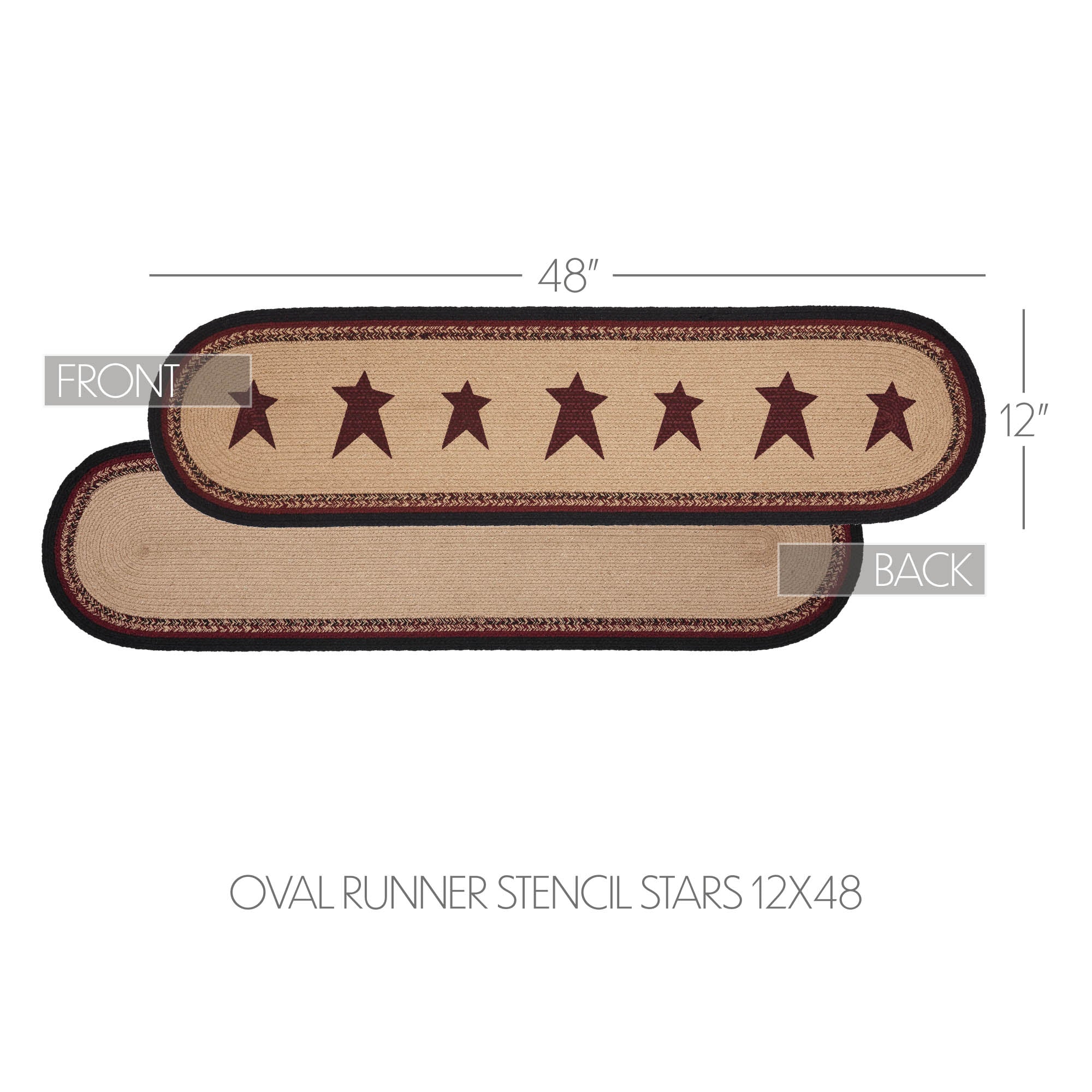 Connell Oval Stencil Stars 48" Table Runner - Image 2