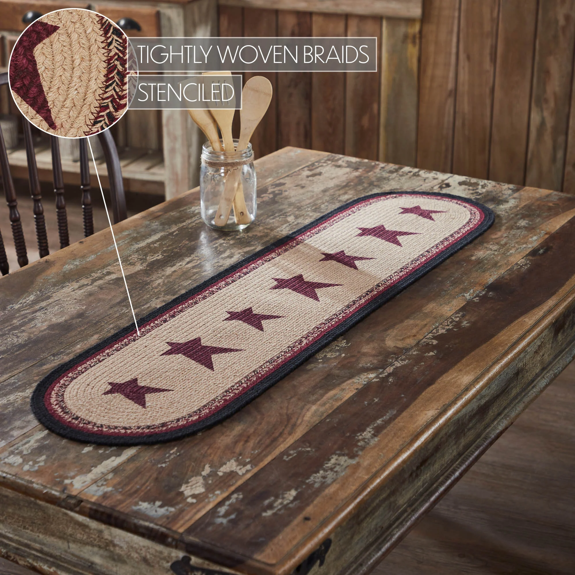 Connell Oval Stencil Stars 48" Table Runner - Image 5