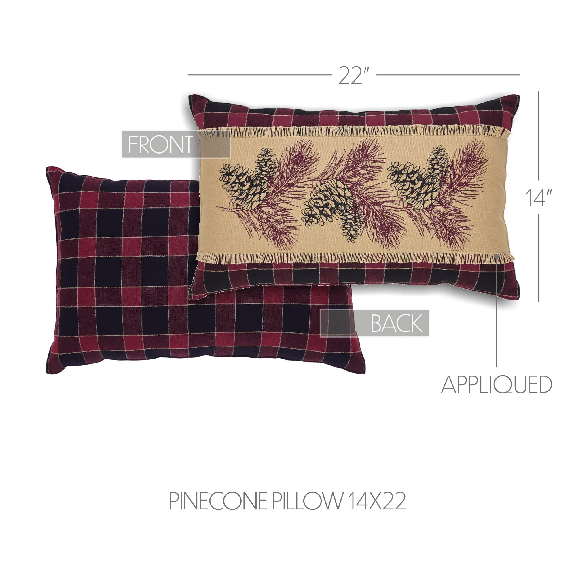 Connell Pinecone 14" x 22" Accent Pillow - Image 3
