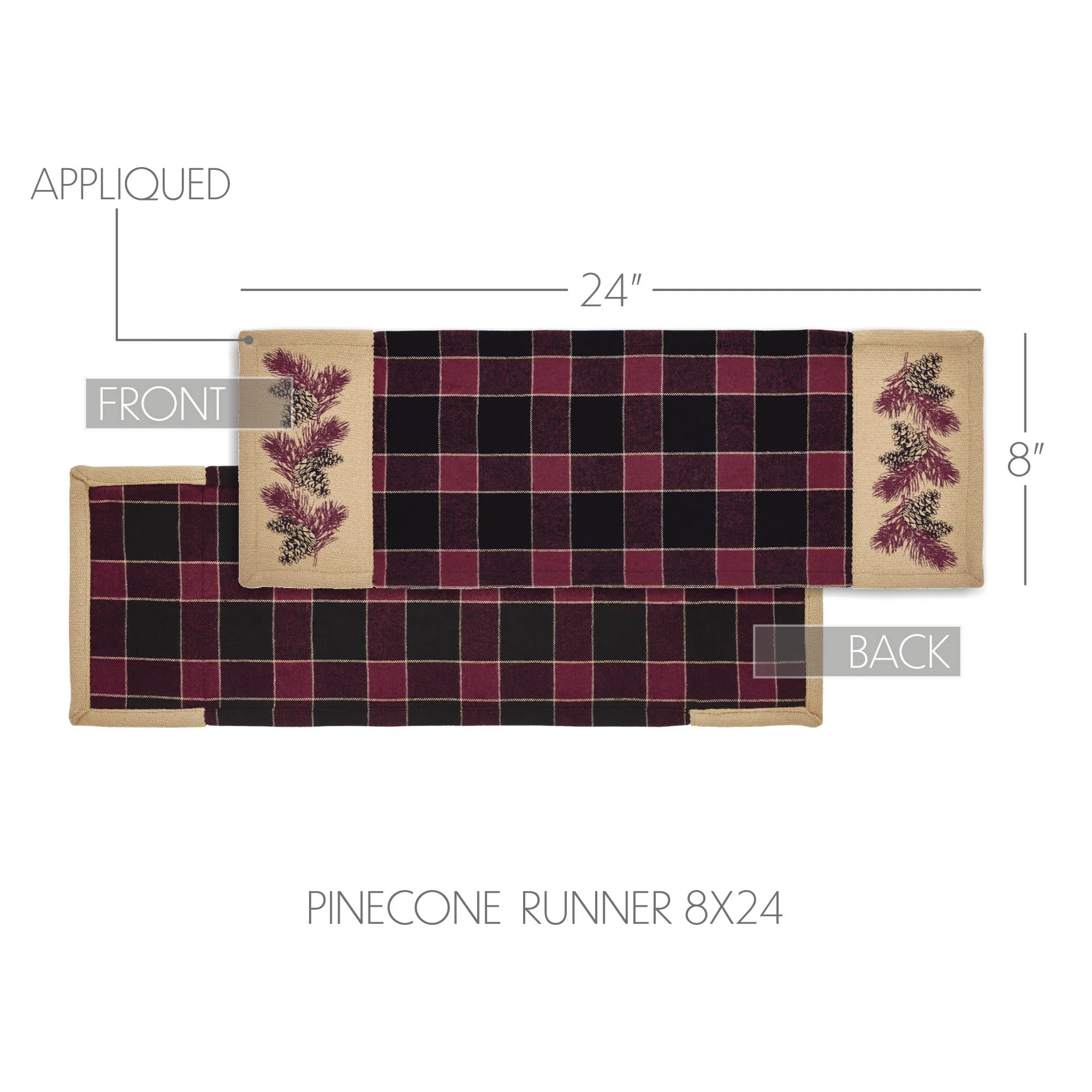 Connell Pinecone 24" Table Runner - Image 5