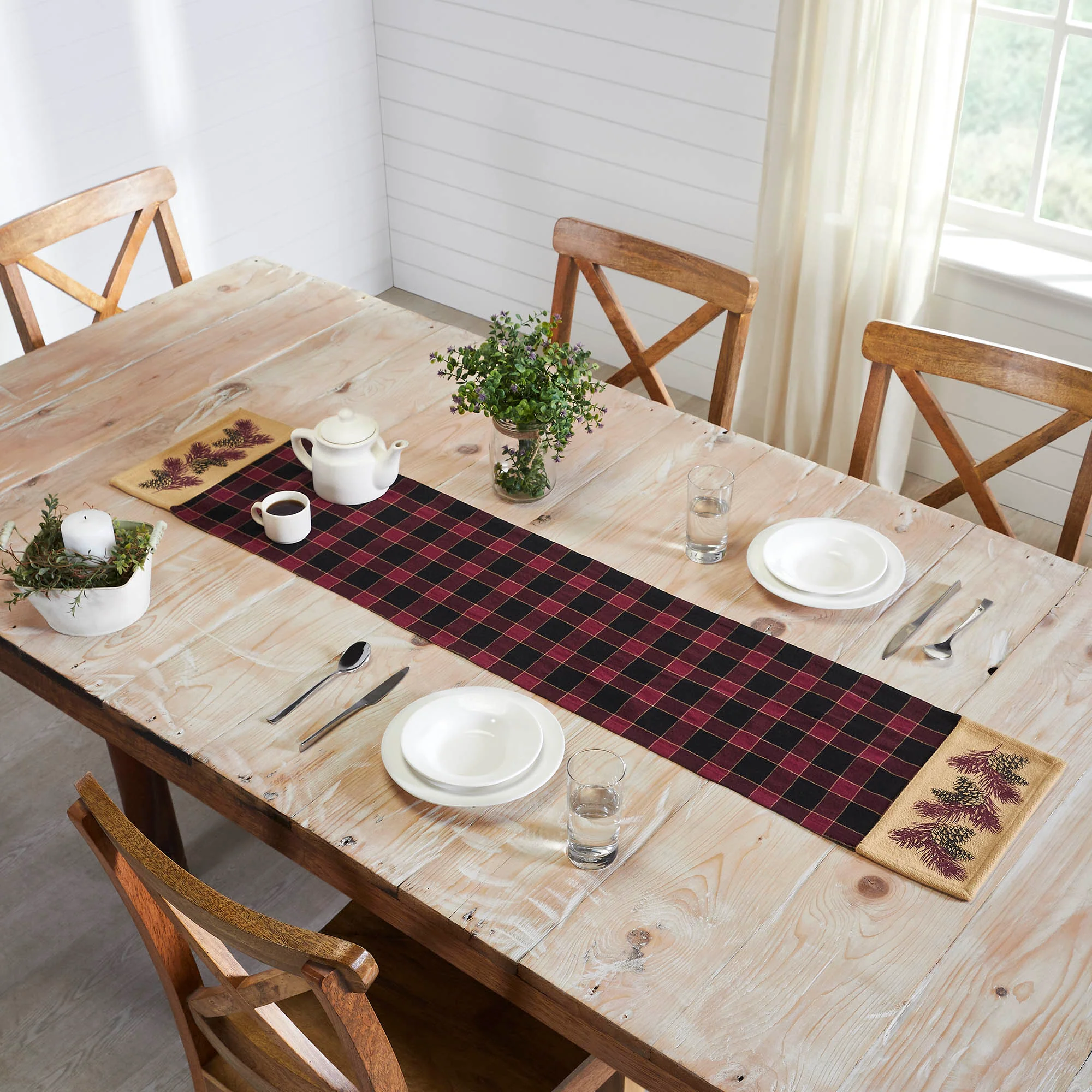 Connell Pinecone 60" Table Runner