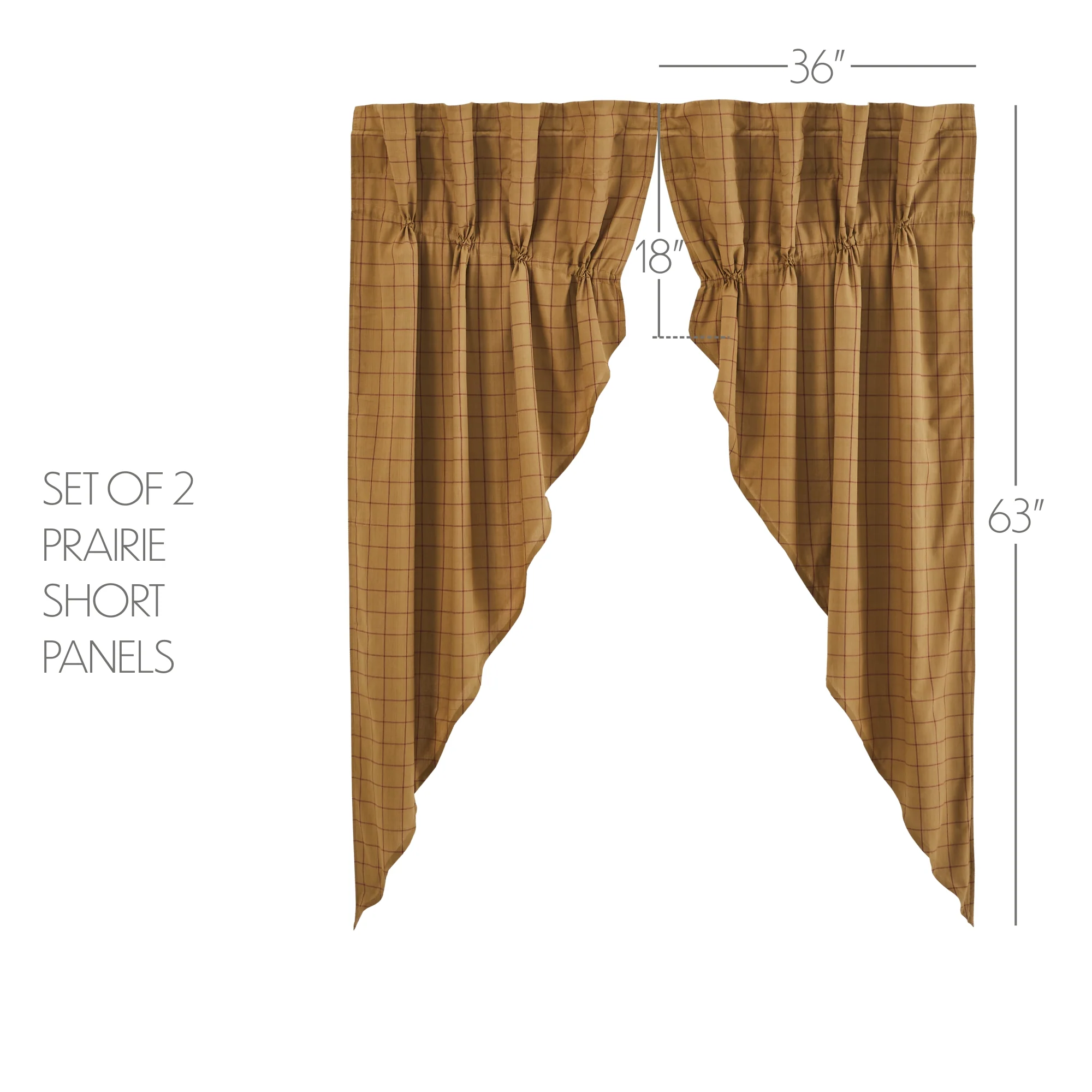 Connell Prairie Short Panel Curtains Set of 2 63" - Image 5